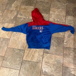 NHL New York Rangers Old Time Hockey Edition Full Zippered Hoodie. Medium Youth